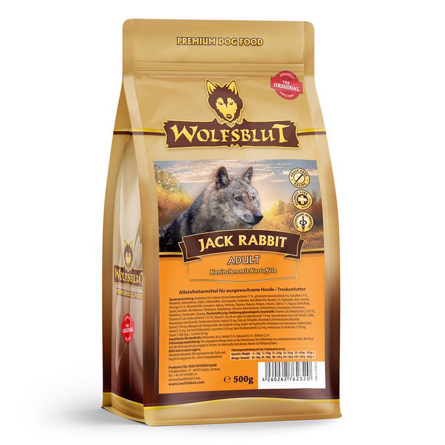 WolfsBlut Jack Rabbit Adult med kanin, 500 g