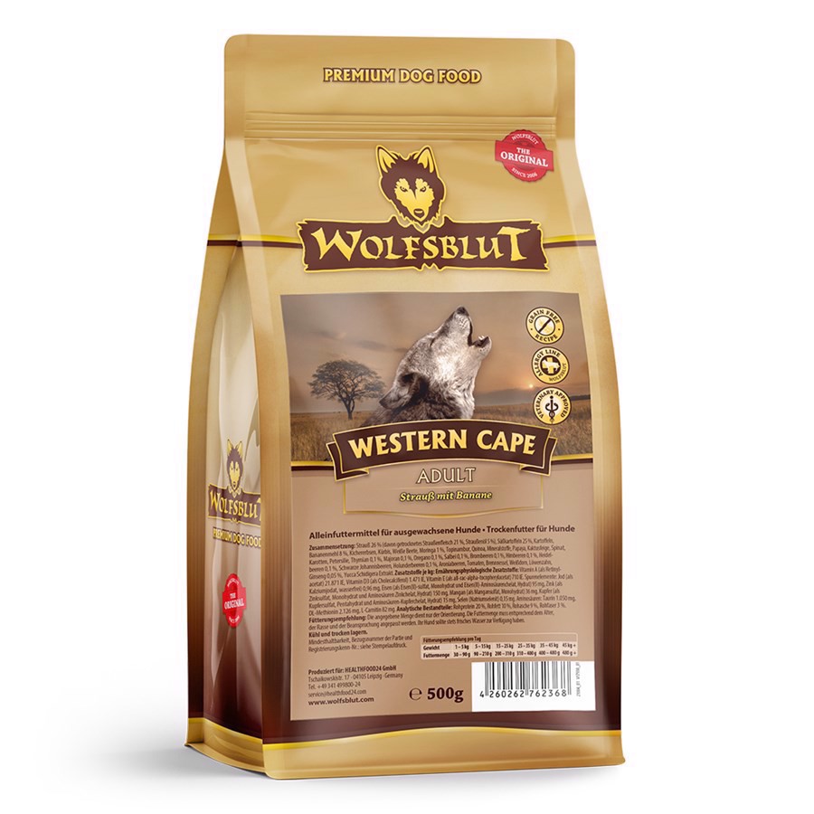 WolfsBlut Western Cape Adult med struds, 500 g